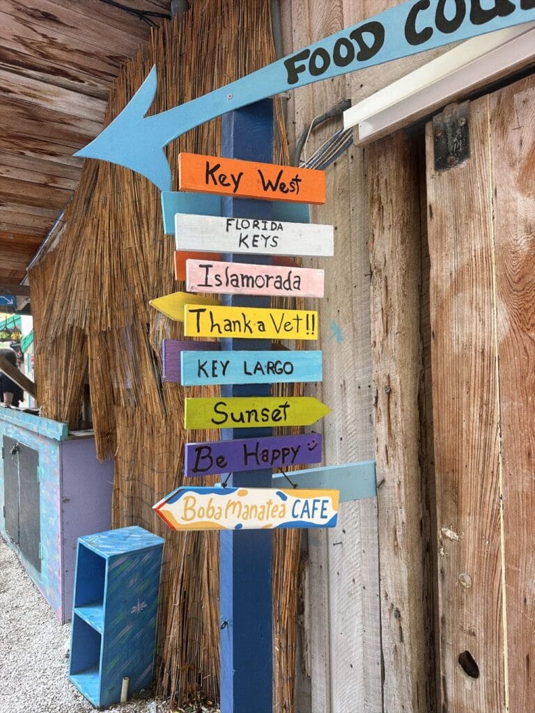 Key West destination sign for florida divers planning a Key Largo scuba diving trip